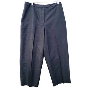 Womens L Silk‎ Black Wide Leg Fully Lined High Waisted Career Ankle Pants